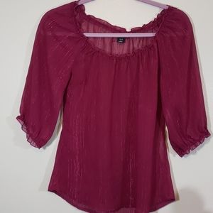 3💝 for $25 H&M Elastic Neckline and Cuff Blouse